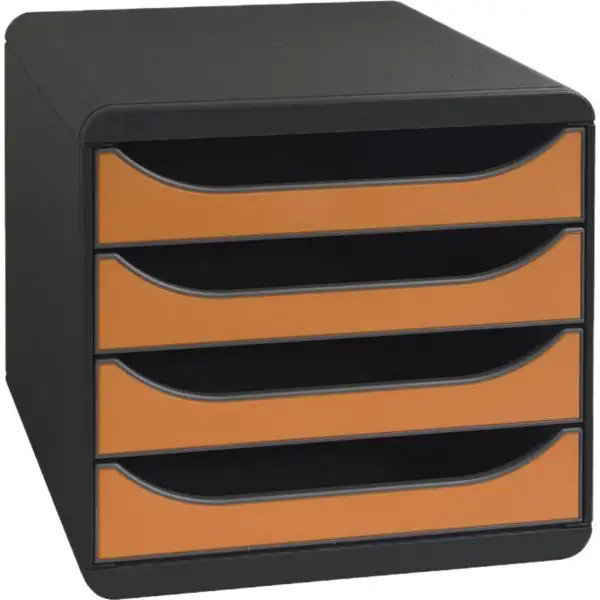 Exacompta Big-Box Skrivbordsbyrå, 4st/svart/orange