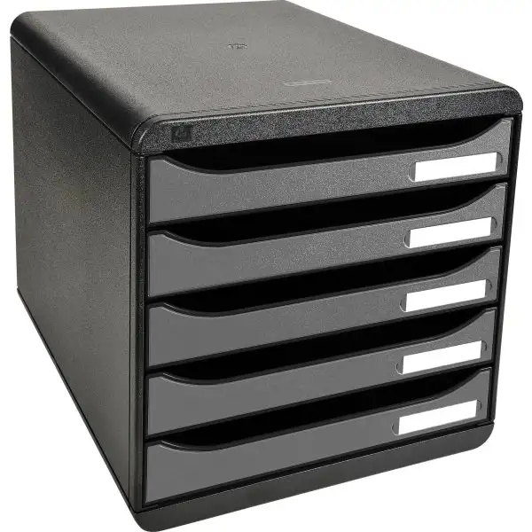 Exacompta Big-Box+ Skrivbordsbyrå, svart/silver
