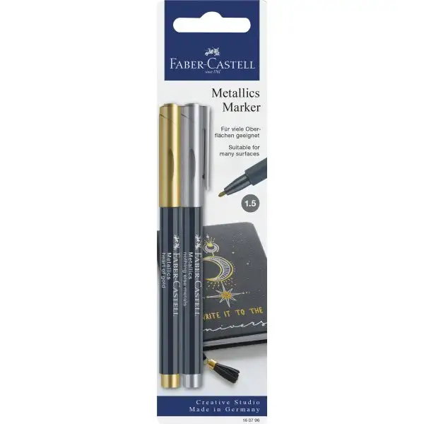 Faber-Castell Metallics Marker, Guld & Silver