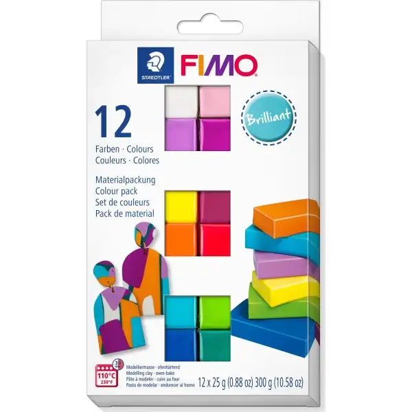 Fimo Soft Lera Colour Pack, 12 x 25 g, brilliant