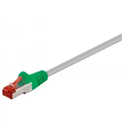 Goobay CAT 6 korsad patchkabel, S/FTP (PiMF), grå, grön, 5 m