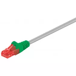 Goobay CAT 6 korsad patchkabel, U/UTP, grå, grön