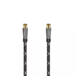 HAMA Antennkabel 120dB Svart/Grå 10.0m