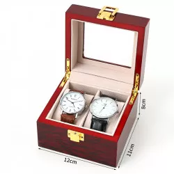 INF Lyxig klockbox för 2 klockor - Röd lackfinish