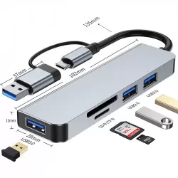 INF U+T 2103TU 3.0+2.0x2+SD+TF Expansionsdocka