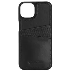Krusell Leather CardCover iPhone 14 Svart