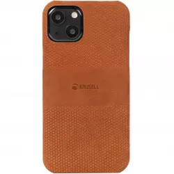 Krusell Leather Cover iPhone 13 Cognac