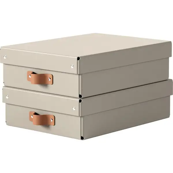Leitz Puro Box m. lock | M låg | Beige | 2 st.