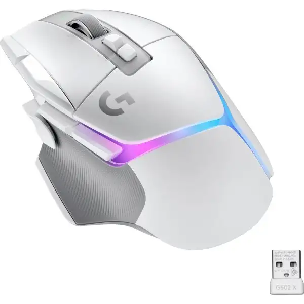 Logitech G502 X Plus trådlös gamingmus | vit