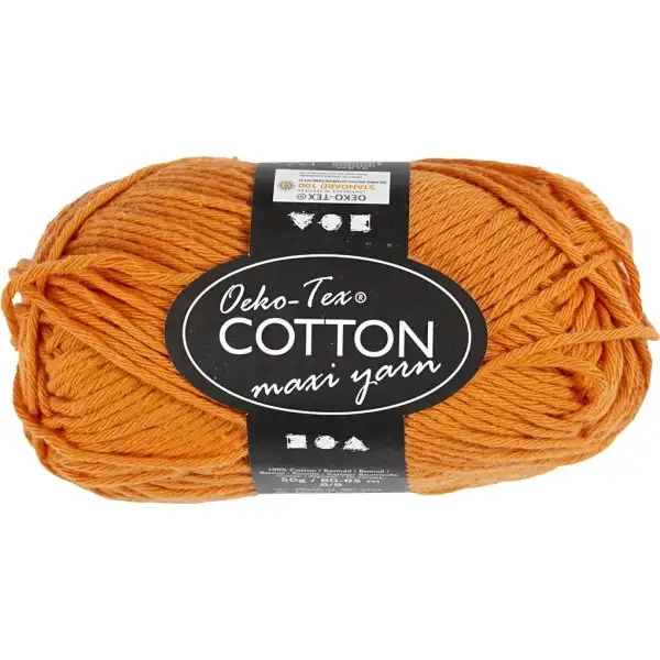 Maxi bomullsgarn, 50 g, orange