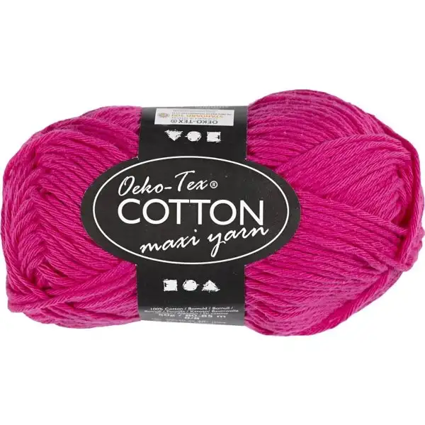Maxi bomullsgarn, 50 g, rosa
