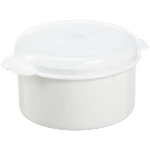 Mikrobox, Plast, Vit, Rund, 1,5 l