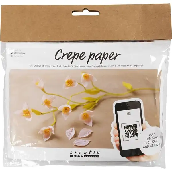 Mini DIY kräppapper, körsbärskvist