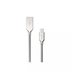 Natec Prati, USB Micro till Type A-kabel 1m, Metall, Silver
