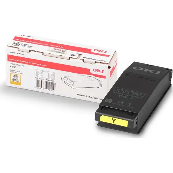 OKI C650 Lasertoner, gul, 6000 sidor