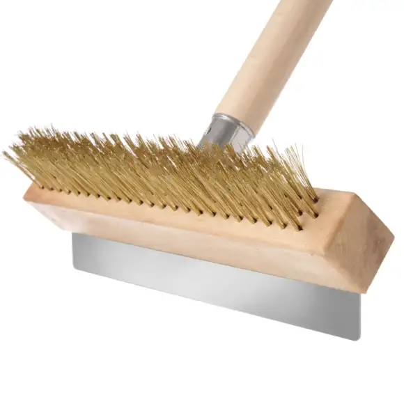 Pizzaborste/skrapa B26cm L93cm trähandtag Hendi