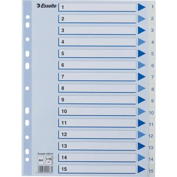 Register Esselte A4 1-15 Plast Vit