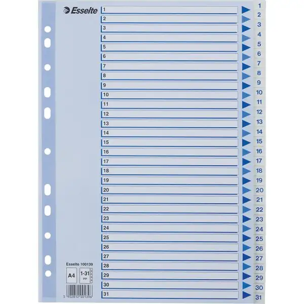 Register Esselte A4 1-31 Plast Vit