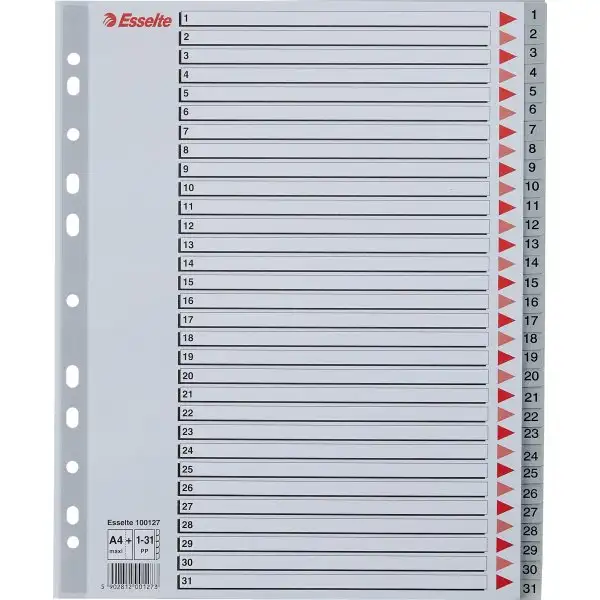 Register Esselte Maxi A4 1-31 Plast Grå