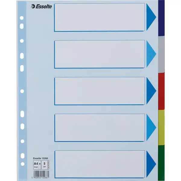 Register Esselte Maxi A4 5 flikar Plast