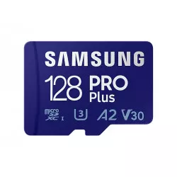 Samsung microSD Card Pro Plus 128 GB, MicroSDXC, Flash-minne klass 10, SD-adapter