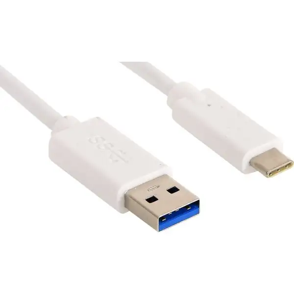 Sandberg USB-C 3.1 till USB-A 3.0 kabel, vit (1 m)