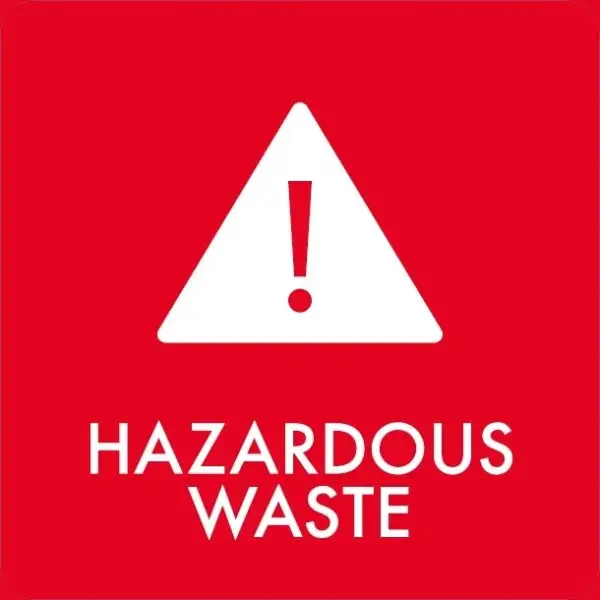 Sopsorteringsskylt | 12x12cm | Hazardous Waste