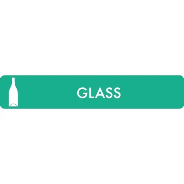 Sopsorteringsskylt | 16x3 cm | Glass