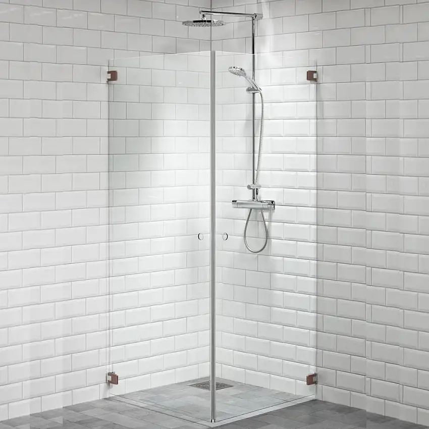 Duschhörn AlternaCapoLxB: 780x880 mm, Beslag: Antik koppar