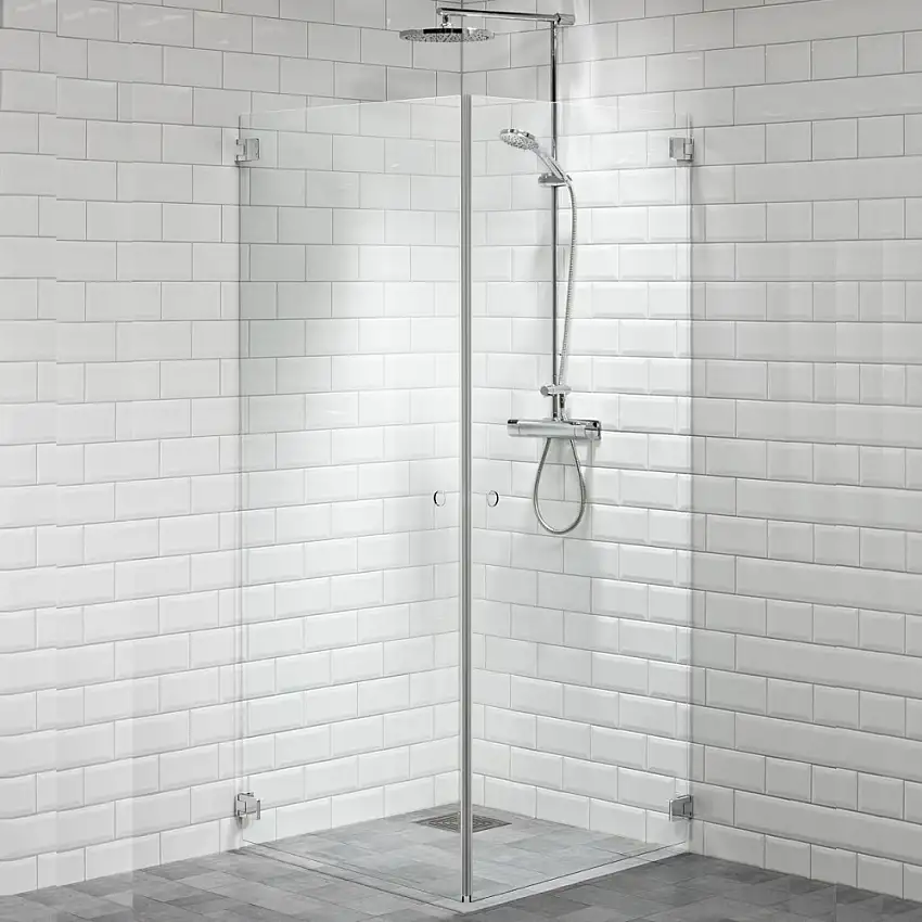 Duschhörn AlternaCapoLxB: 880x880 mm, Beslag: Krom