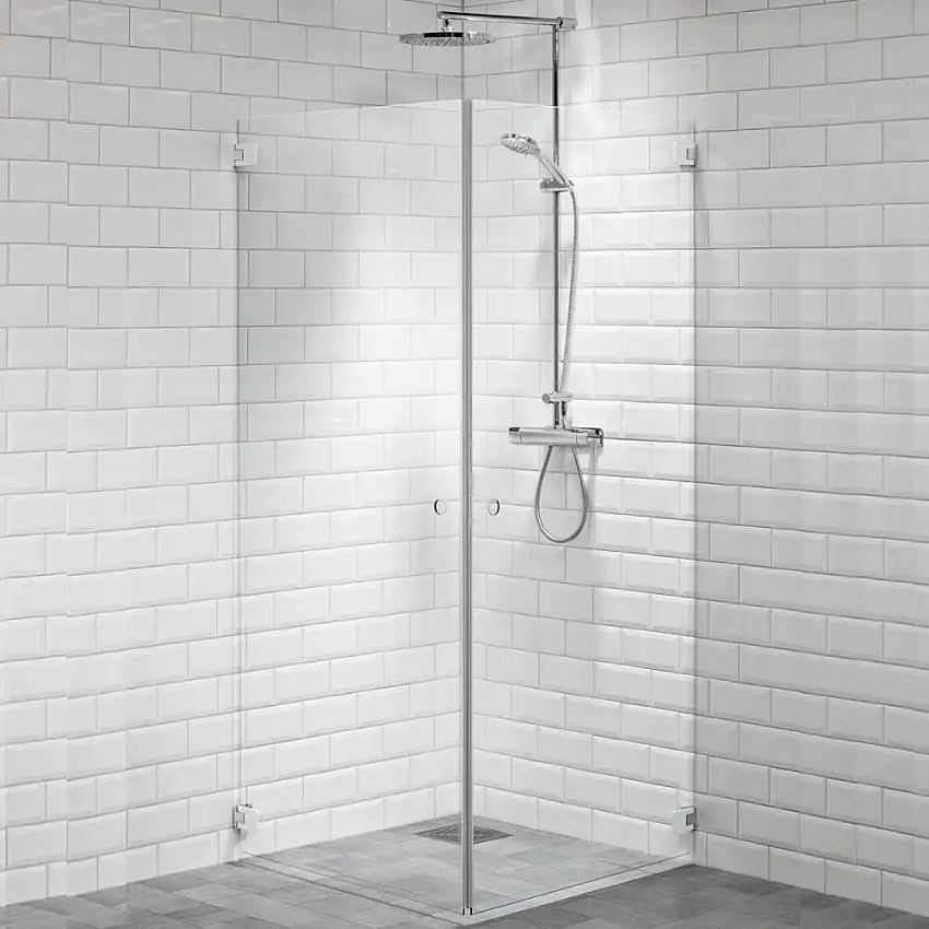 Duschhörn AlternaCapoLxB: 780x780 mm, Beslag: Vit