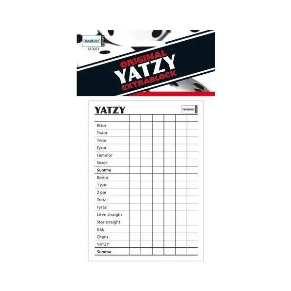 Yatzy-block från 6 år
