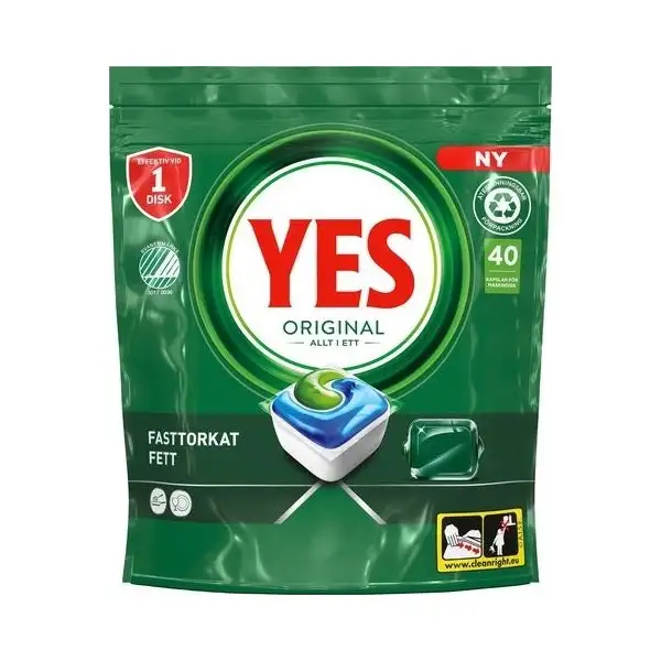 YES Original Maskindiskttabletter, 40/fp